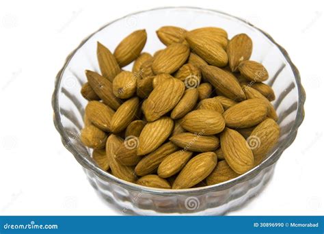 Almonds In Glass Cup Stock Photo Image Of Container 30896990