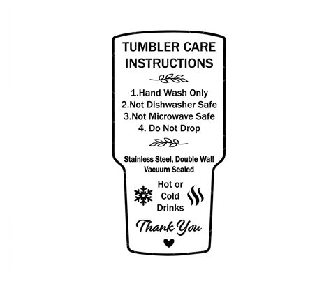 Tumbler Care Instructions Card Svg Care Card Svg Digital My Xxx Hot Girl