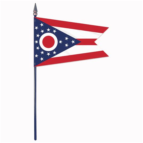 Ohio Stick Flag 4x6 E Gloss