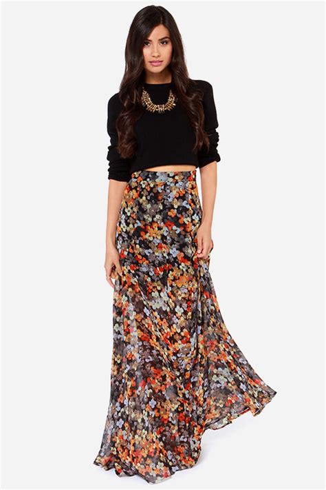 cute skirt maxi skirt floral print skirt 61 00
