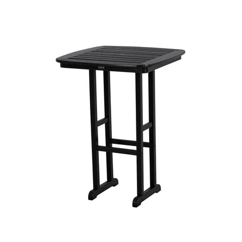 Polywood Nautical Black 31 In Patio Bar Table Ncbt31bl The Home Depot