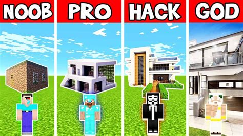 Minecraft Battle Summer Modern House Build Challenge Noob Vs Pro Vs