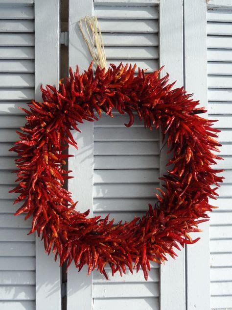 16 Red Hot Chili Pepper Wreath Dried Chili Pepper Wreath Kitchen