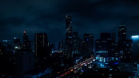 Blue Night City Wallpaper