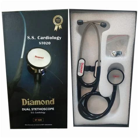 Double Sided Stethoscope Dual Ss Cardiology St 020 Diamond Black