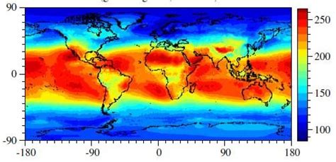 Map Of The Yearly Averaged Downward Surface Solar Irradiation Reaching