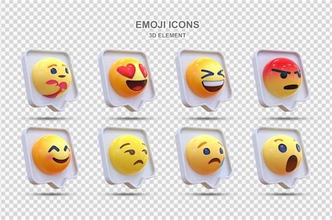 Premium Psd 3d Social Media Reaction Collection Of Emoji Reactions