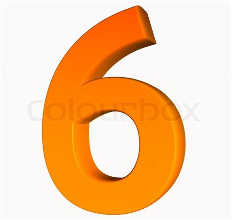 Orange Alphabet Number 6 3d Isolated On White Stock Photo Colourbox