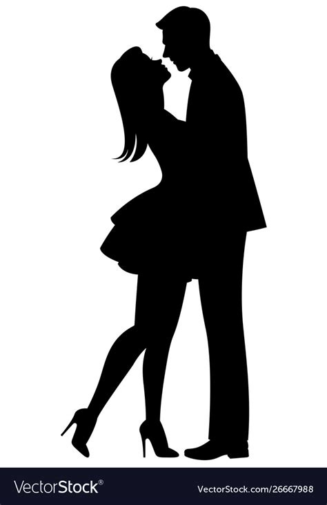 Kiss Lovers Black Silhouette On White Royalty Free Vector