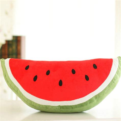 Watermelon Plush Pillow Semicircular Watermelon Sofa Cushion Fruits Toy