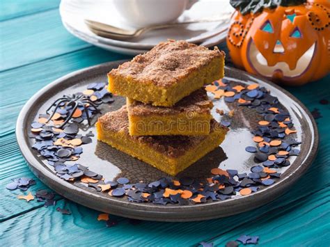Pumpkin Blondies For Halloween Holiday Stock Image Image Of Squash