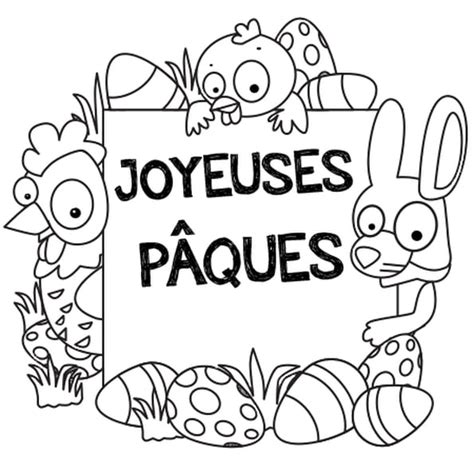 JOYEUSES PÂQUES : Coloriage Joyeuses Pâques en Ligne Gratuit a imprimer