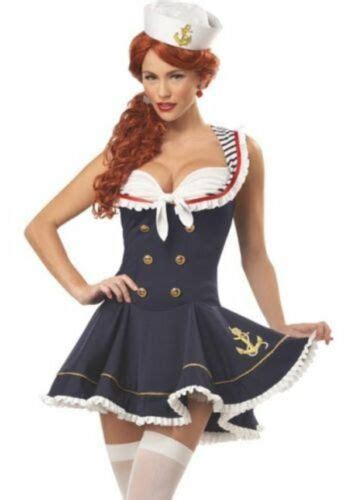 Sassy Sailor Girl Costume Sexy Ladies Navy Fancy Dress Womens Outfit 6 16 Ebay