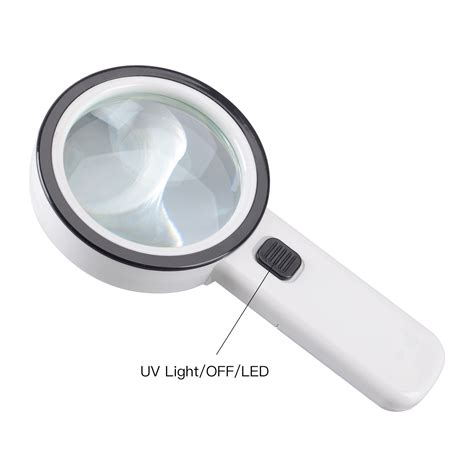 Extra Large Handheld Strong Magnifying Glass With 12 Led And Uv Light Xyk 20x 607111716716 Ebay