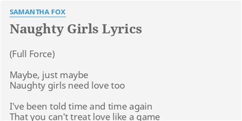 naughty girls lyrics by samantha fox maybe just maybe naughty