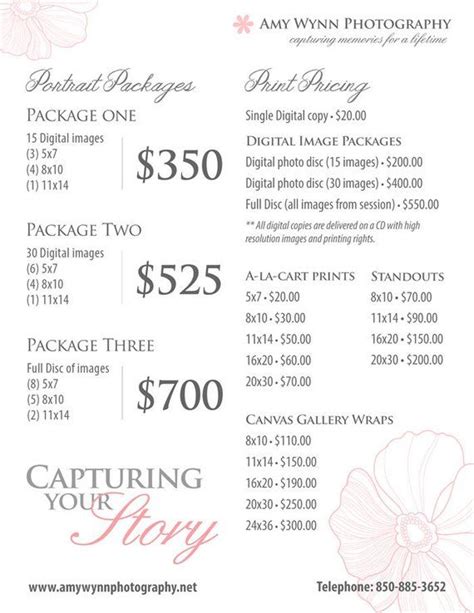 By following this photography pricing guide, your final pricing model should how to test your photography pricing model. Photography Price List - Pricing List for Photographers ...