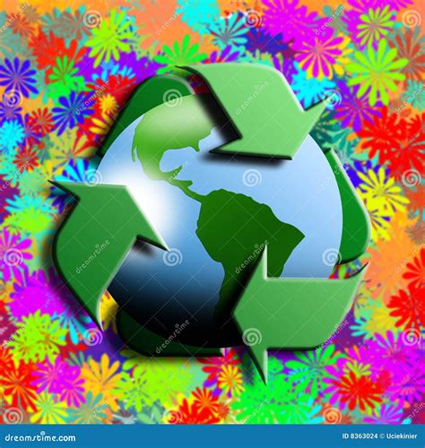 Recycling Symbol With Earth In The Centre Stock Photography