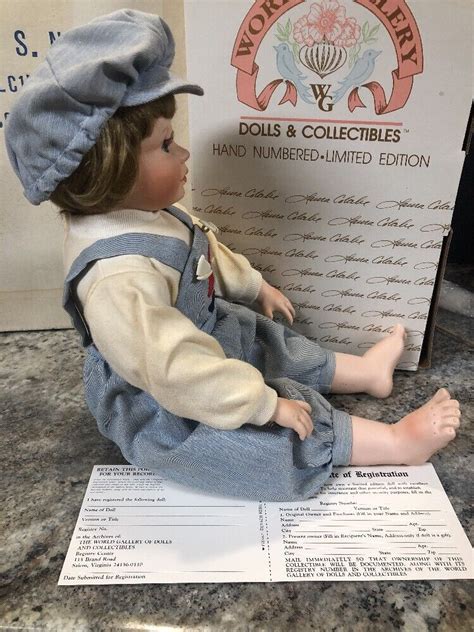 World Gallery Dustin Sitting Porcelain Doll By Laura Cobabe Ebay