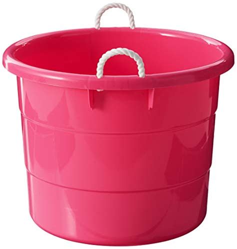 Homz Plastic Utility Tub With Rope Handles 18 18 Gallon 4 Packpink