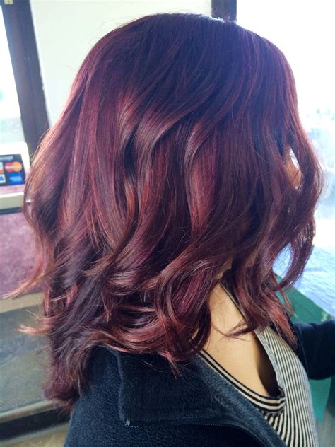 Violet Red Kenra Color Flatiron Curls Violet Highlights Burgundy Hair Hair Styles Hair