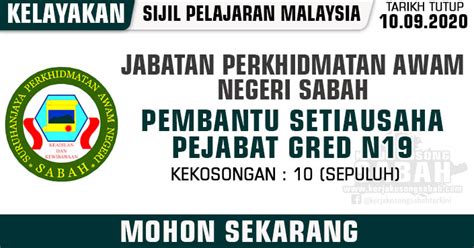 Jabatan tidak akan berkompromi dan tindakan tegas akan diambil terhadap guru itu jika terbukti. Jawatan Kosong Kerajaan Negeri Sabah 2020 | Penbantu ...