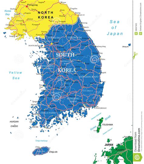 Download free korea map vectors and other types of korea map graphics and clipart at freevector.com! South Korea map stock vector. Illustration of destination - 38687905