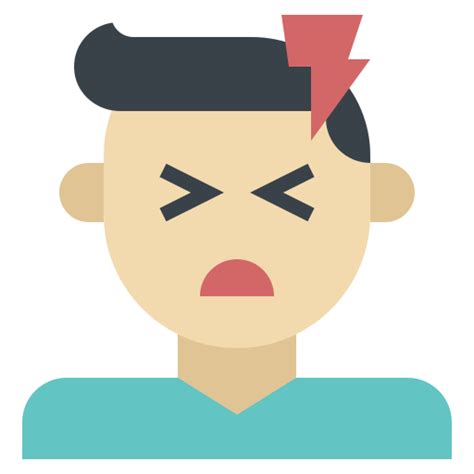 Headache Migraine Severe Head Pain Shock Icon In Coronavirus