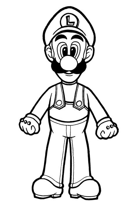 Printable coloring pages for kids. Luigi Coloring Page by SpiritVII on DeviantArt