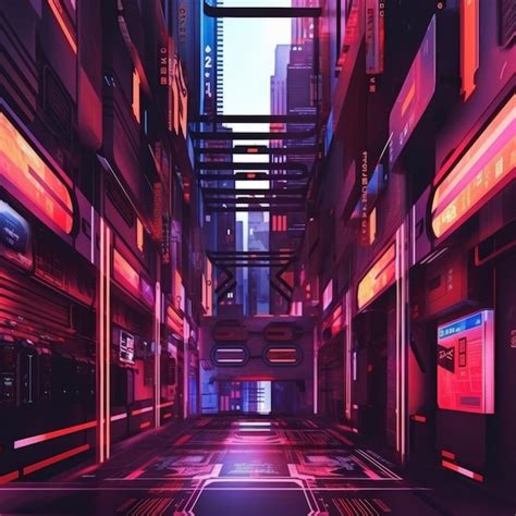 Premium Ai Image Cyberpunk City Ambient Abstract Background