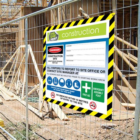 Construction Site Corflute Sign Building Site Safety Sign Teaa Signs