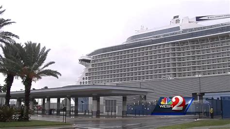 Largest Ship Ever Docked At Port Canaveral Arrives Youtube
