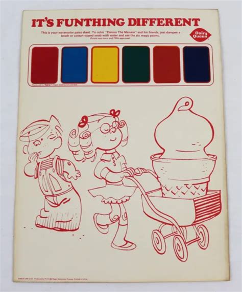 Vintage Tintrix Dairy Queen Dennis The Menace And Margaret Paint Sheet