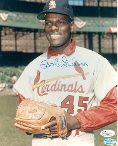 Bob Gibson Autographed Memorabilia Signed Photo Jersey Collectibles