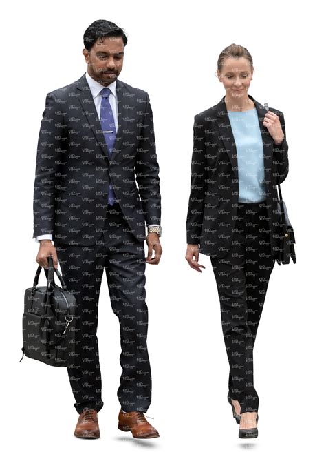 Two Cut Out Businesspeople Walking Vishopper