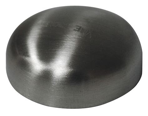 Grainger Approved T304 Stainless Steel Dome Cap Butt Weld Connection