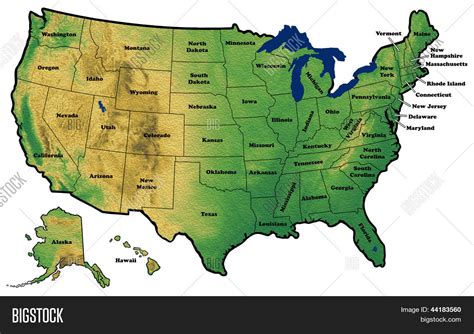 geographical map of usa