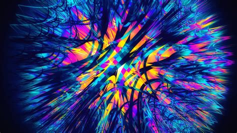 Download 1366x768 Neon Particles Sharp Light Colorful