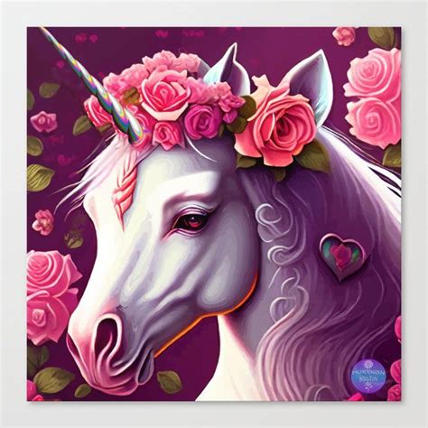 Shop Valentine Unicorn Canvas Print By Morriganaustin On Society