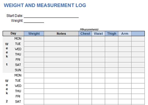 Weight Training Plan Template For Excel