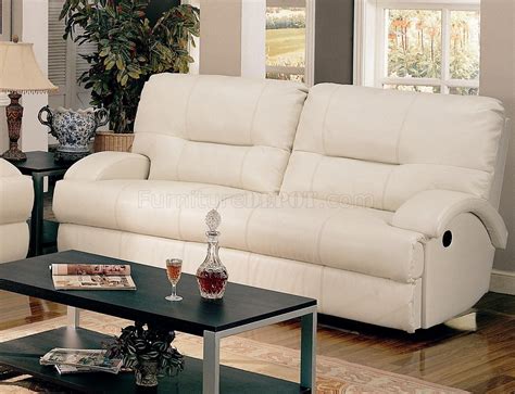 White Bonded Leather Motion Living Room Sofa Woptions