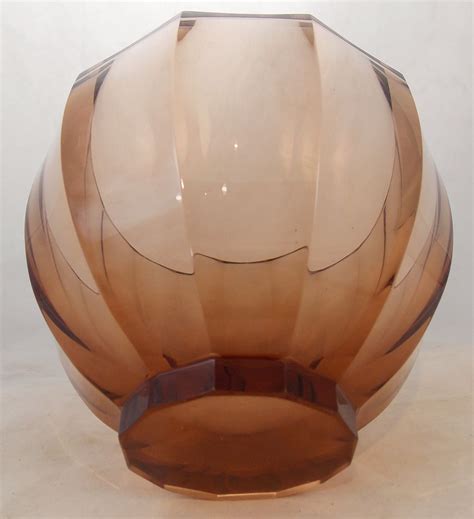 Moser 6 1 2 Amber Faceted Glass Bowl C 1920 Glass Bowl Glass Museum Moser