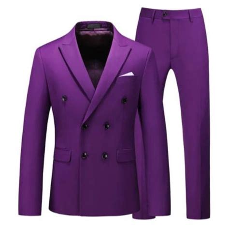 Purple Double Breasted Wedding Suit For Menmens Fitted Suitcustom Made Suit For Menmens