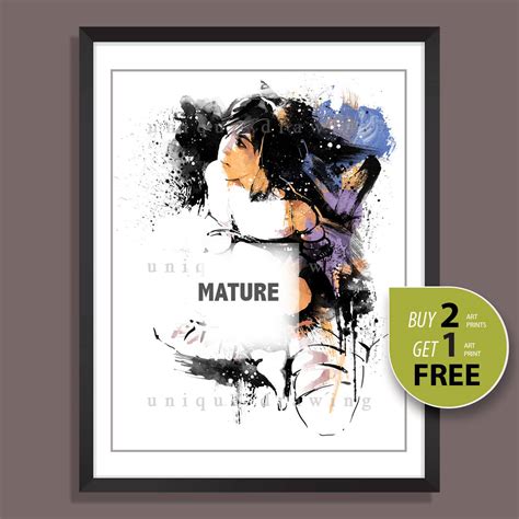 Art And Collectibles Erotic Woman Nude Art 57 Mature Print From Original Hand Drawing Prints