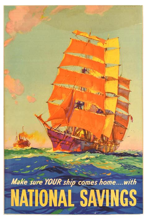 Sold At Auction Leslie Arthur Wilcox War Poster National Savings Ship