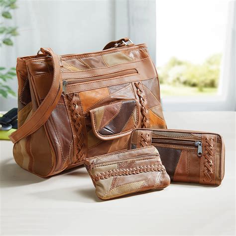 3-Piece Patchwork Leather Bag Set | Coopers of Stortford