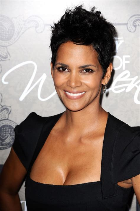 halle berry cleavy wearing a black low cut dress at variety s power of women in porn pictures