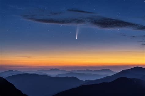 Comet 1080p Neowise Stars Hua Zhu Clouds Sky The Sky Mountains