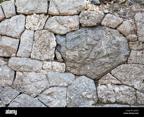 Part Of The Inner Wall Of The Sanctuary Of The Great Gods Samothraki