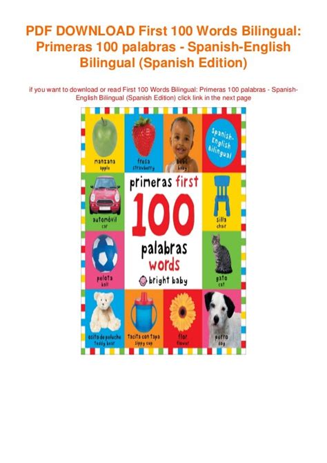 First 100 Words Bilingual Primeras 100 Palabras Spanish English