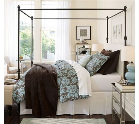 Pottery barn set of two twin beds with nightstand. Pottery Barn - Antonia Canopy Bed; King: $1,350 + tax ...